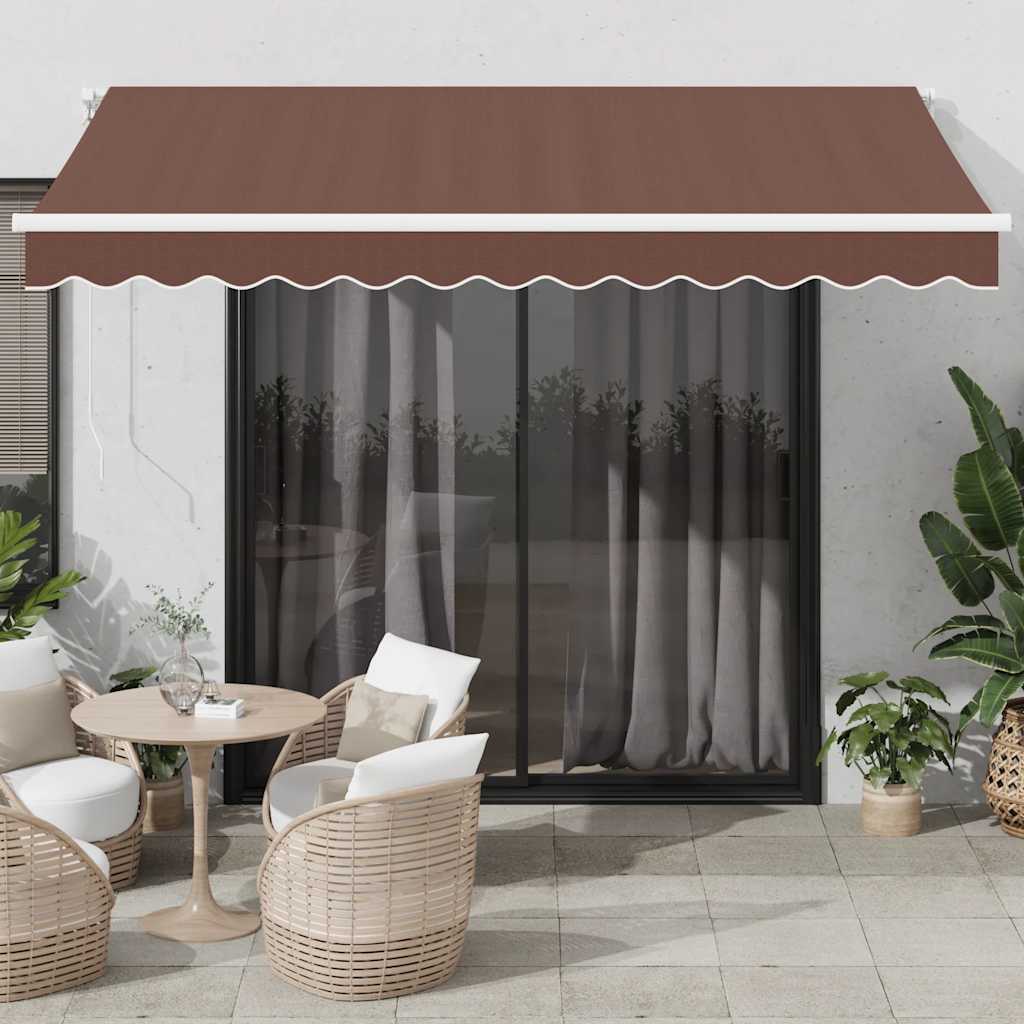 Toldo retráctil manual con LED antracita y blanco 300x250 cm