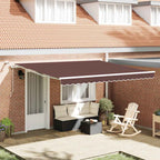 Toldo retráctil automático antracita y blanco 450x300 cm