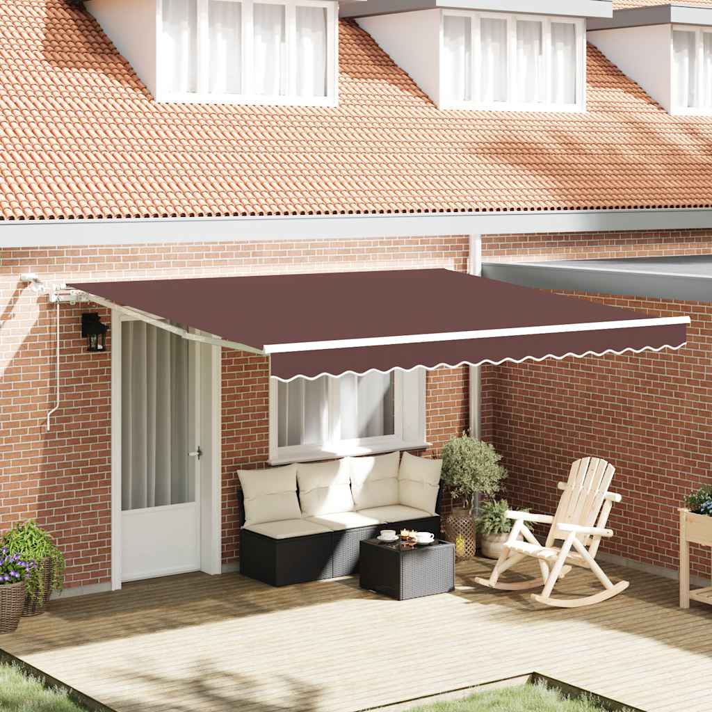 Toldo retráctil automático antracita y blanco 450x300 cm