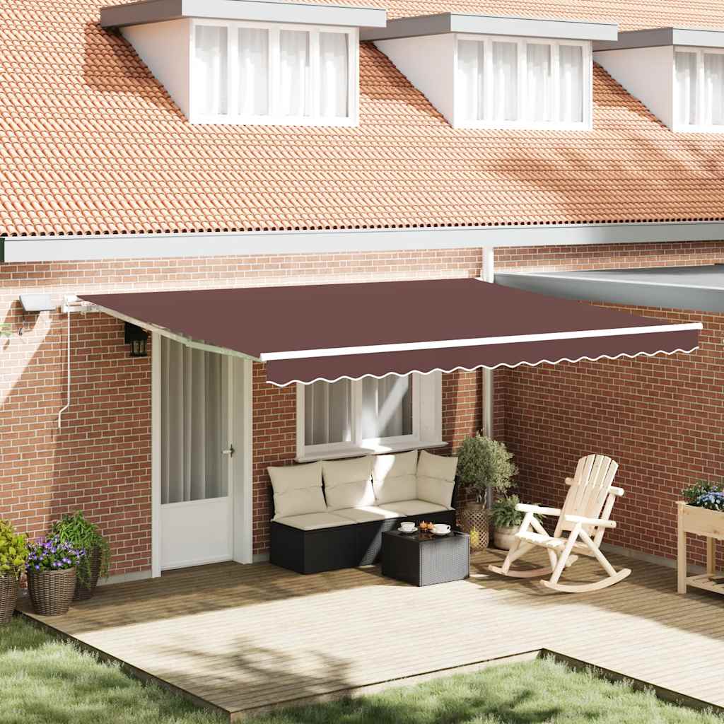 Toldo retráctil manual con LED antracita y blanco 300x250 cm