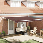 Toldo retráctil automático antracita y blanco 450x300 cm