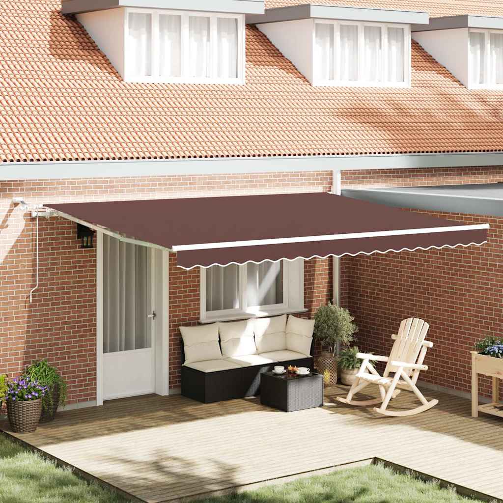 Toldo retráctil automático antracita y blanco 450x300 cm