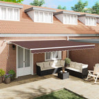 Toldo retráctil automático antracita y blanco 450x300 cm