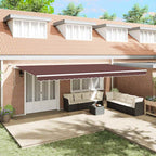 Toldo retráctil automático antracita y blanco 450x300 cm
