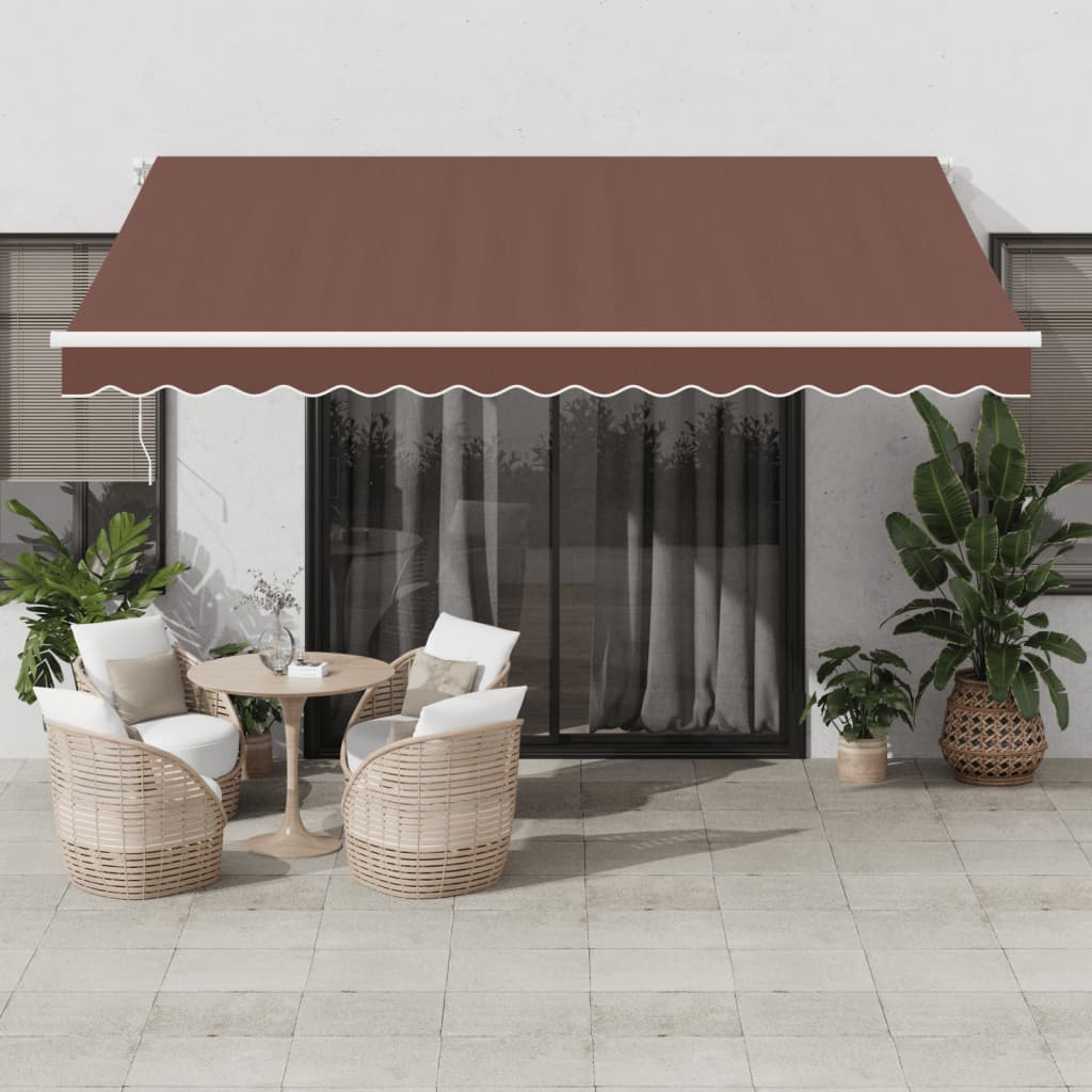 Toldo retráctil automático antracita y blanco 450x300 cm