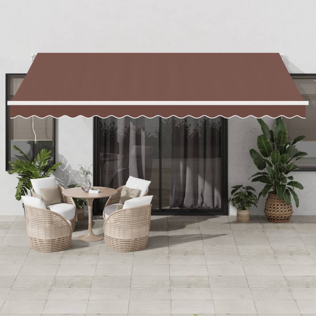 Toldo retráctil manual gris antracita y blanco 300x250 cm