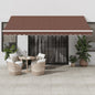 Toldo retráctil manual con LED antracita y blanco 300x250 cm