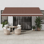 Toldo retráctil automático antracita y blanco 450x300 cm