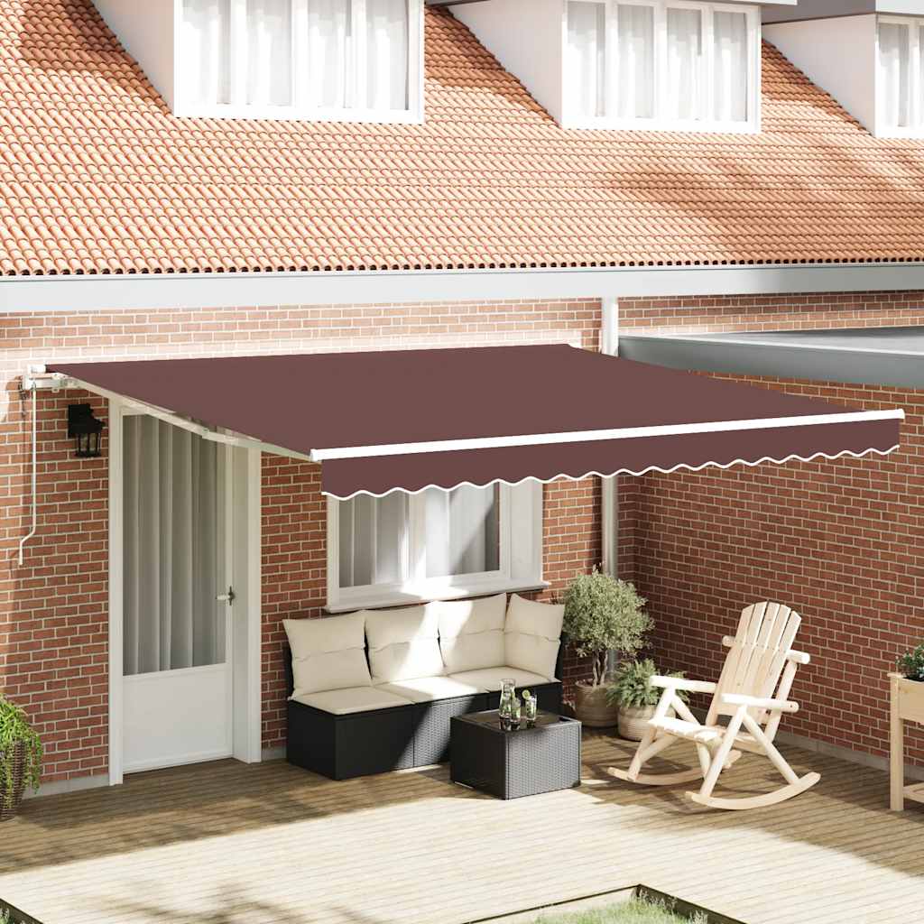 Toldo retráctil automático antracita y blanco 450x300 cm