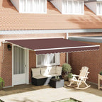 Toldo retráctil automático antracita y blanco 450x300 cm