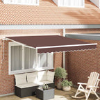 Toldo retráctil manual gris antracita y blanco 300x250 cm