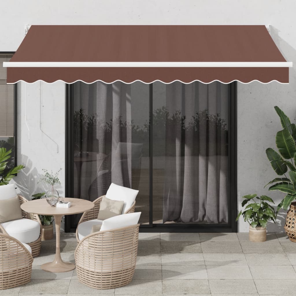 Toldo retráctil manual gris antracita y blanco 300x250 cm
