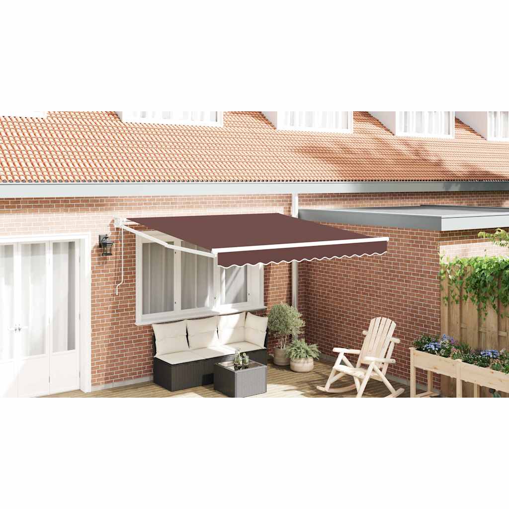 Toldo retráctil automático antracita y blanco 450x300 cm