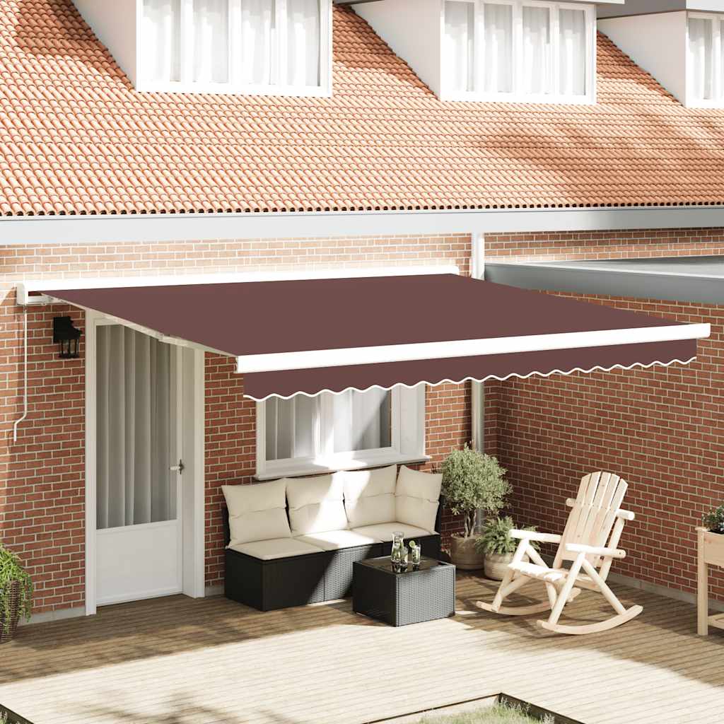 Toldo retráctil manual gris antracita y blanco 300x250 cm