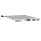 Toldo retráctil manual con LED antracita y blanco 300x250 cm