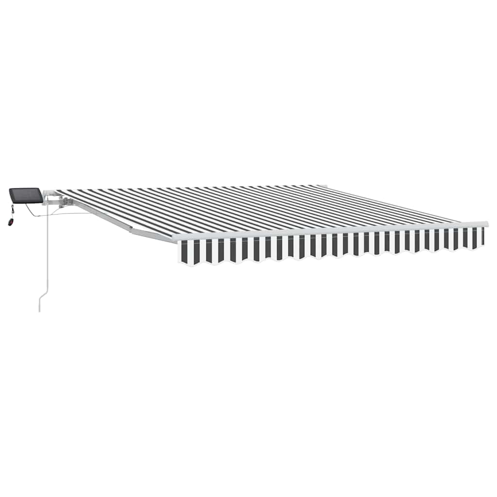 Toldo retráctil manual con LED antracita y blanco 300x250 cm