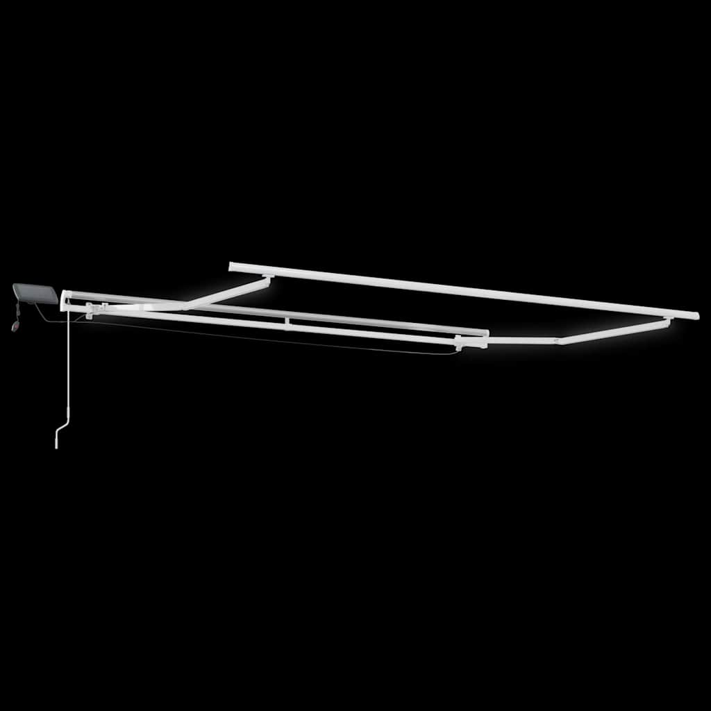 Toldo retráctil manual con LED antracita y blanco 300x250 cm