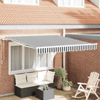 Toldo retráctil automático antracita y blanco 450x300 cm
