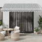 Toldo retráctil manual con LED antracita y blanco 300x250 cm