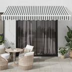 Toldo retráctil automático antracita y blanco 450x300 cm