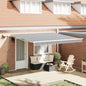 Toldo retráctil manual con LED antracita y blanco 300x250 cm