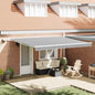 Toldo retráctil manual con LED antracita y blanco 300x250 cm