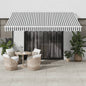 Toldo retráctil manual con LED antracita y blanco 300x250 cm