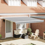 Toldo retráctil automático antracita y blanco 450x300 cm