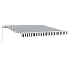 Toldo retráctil manual gris antracita y blanco 300x250 cm