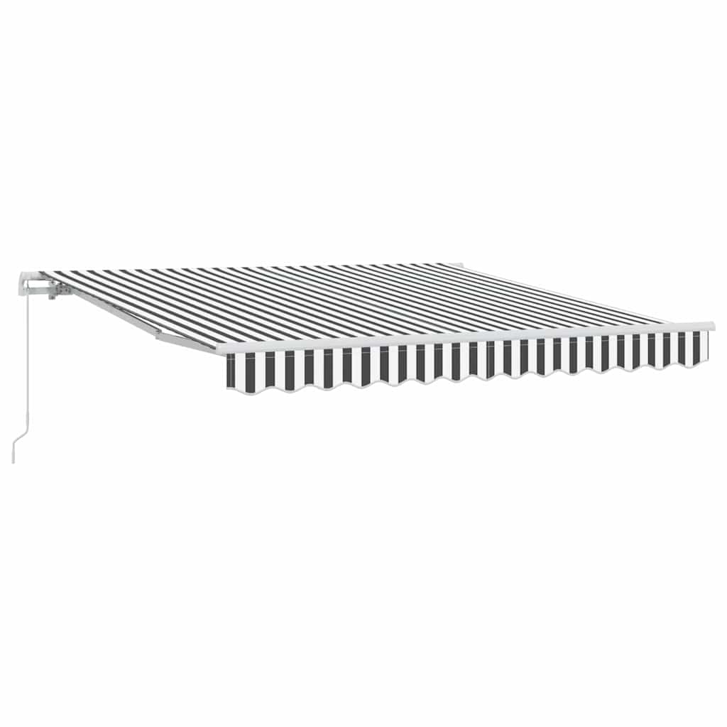 Toldo retráctil manual gris antracita y blanco 300x250 cm