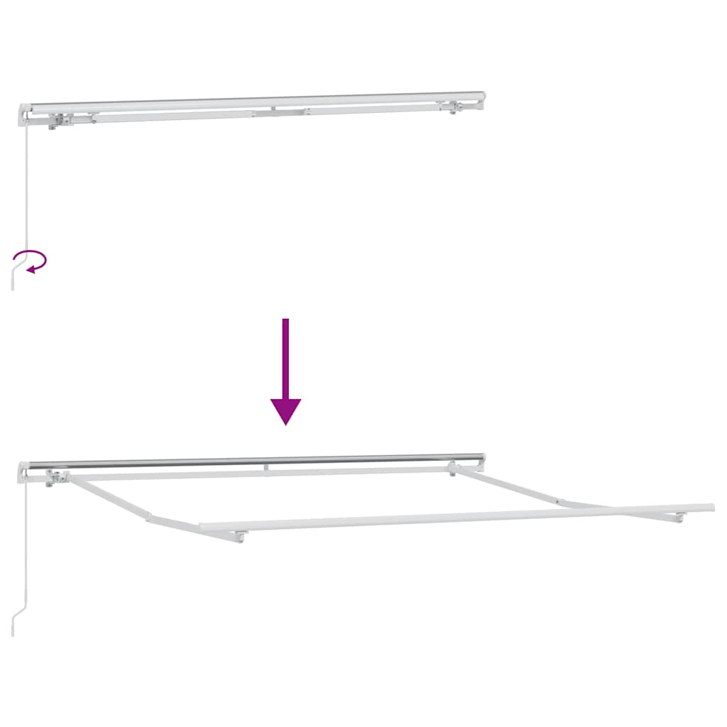 Toldo retráctil manual gris antracita y blanco 300x250 cm