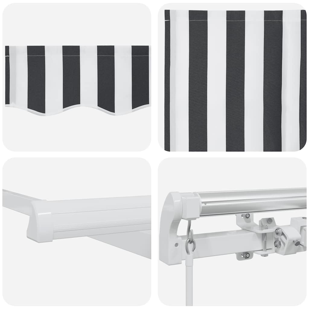 Toldo retráctil manual gris antracita y blanco 300x250 cm