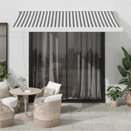 Toldo retráctil aluminio y tela amarillo y blanco 3,5x2,5 m