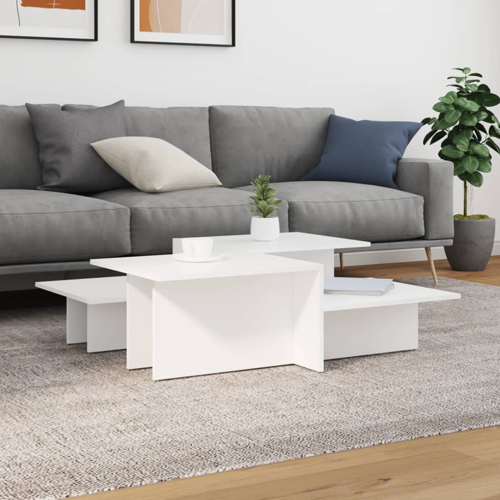 Mesa de centro 2 uds madera contrachapada dorada