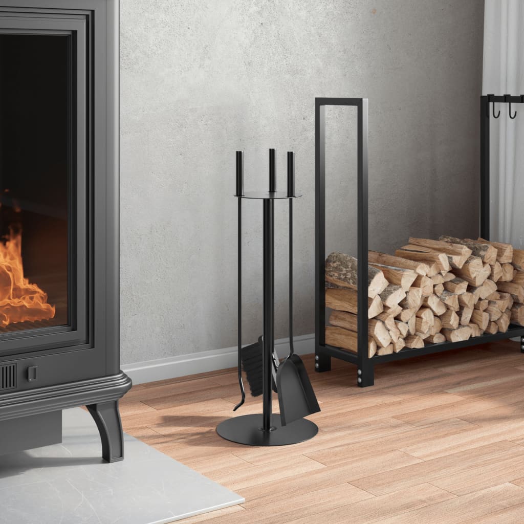 Juego de herramientas para chimenea de 4 piezas, 22 x 59 cm, acero