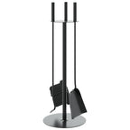 Juego de herramientas para chimenea de 4 piezas, 22 x 59 cm, acero