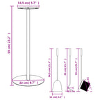 Juego de herramientas para chimenea de 4 piezas, 22 x 59 cm, acero