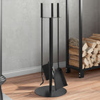 Juego de herramientas para chimenea de 4 piezas, 22 x 59 cm, acero