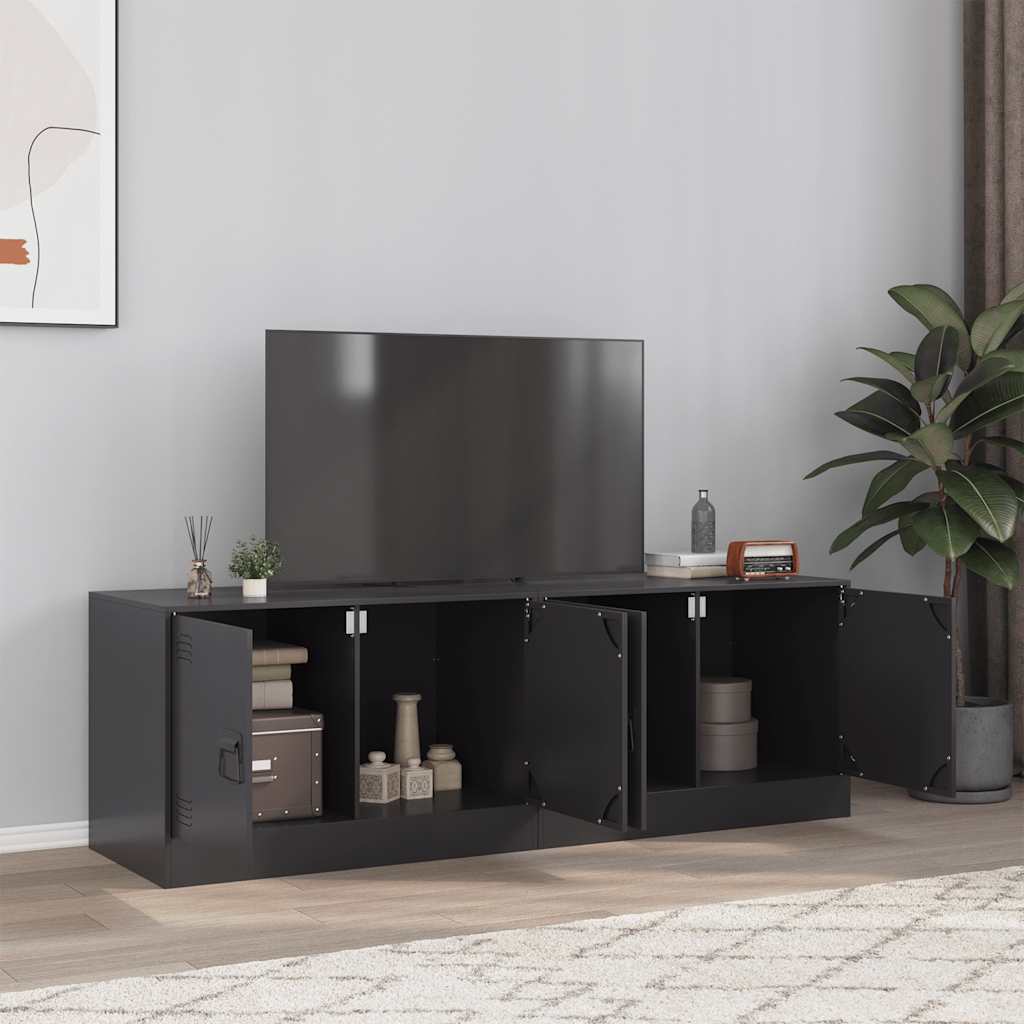 Mueble TV 2 uds madera contrachapada gris hormigón 80x31,5x36cm