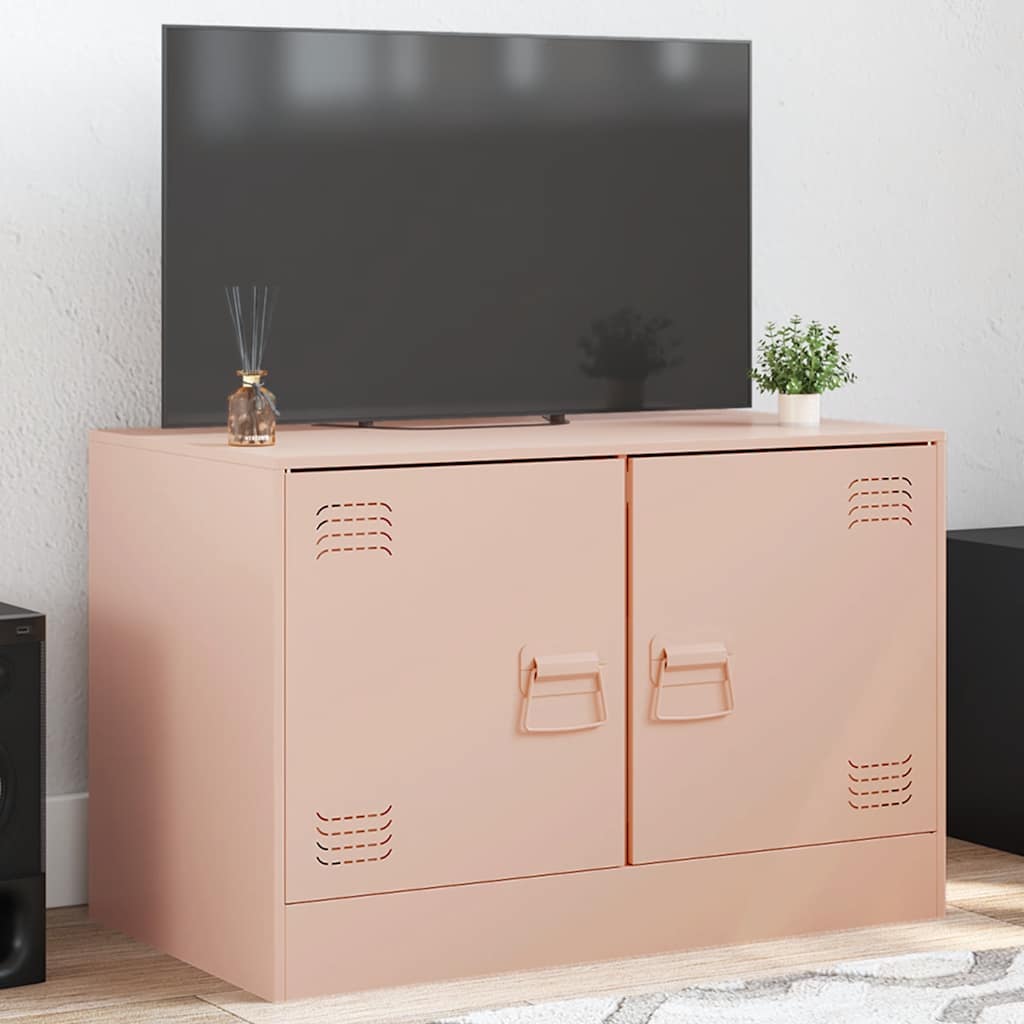 Mueble de TV madera maciza mango marrón y negro 100x33,5x46 cm