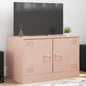 Mueble de TV madera maciza mango marrón y negro 100x33,5x46 cm