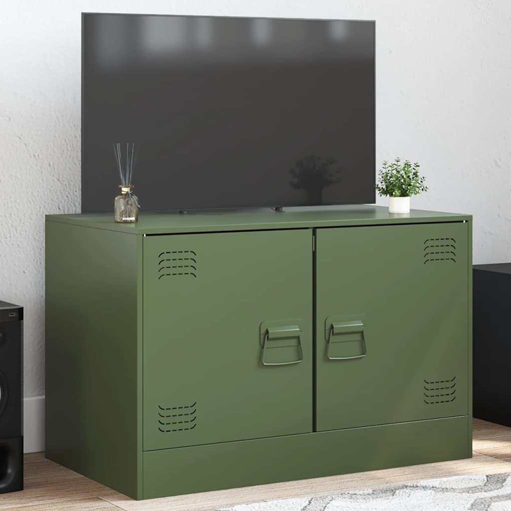 Mueble de TV madera maciza mango marrón y negro 100x33,5x46 cm