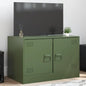 Mueble de TV madera maciza mango marrón y negro 100x33,5x46 cm