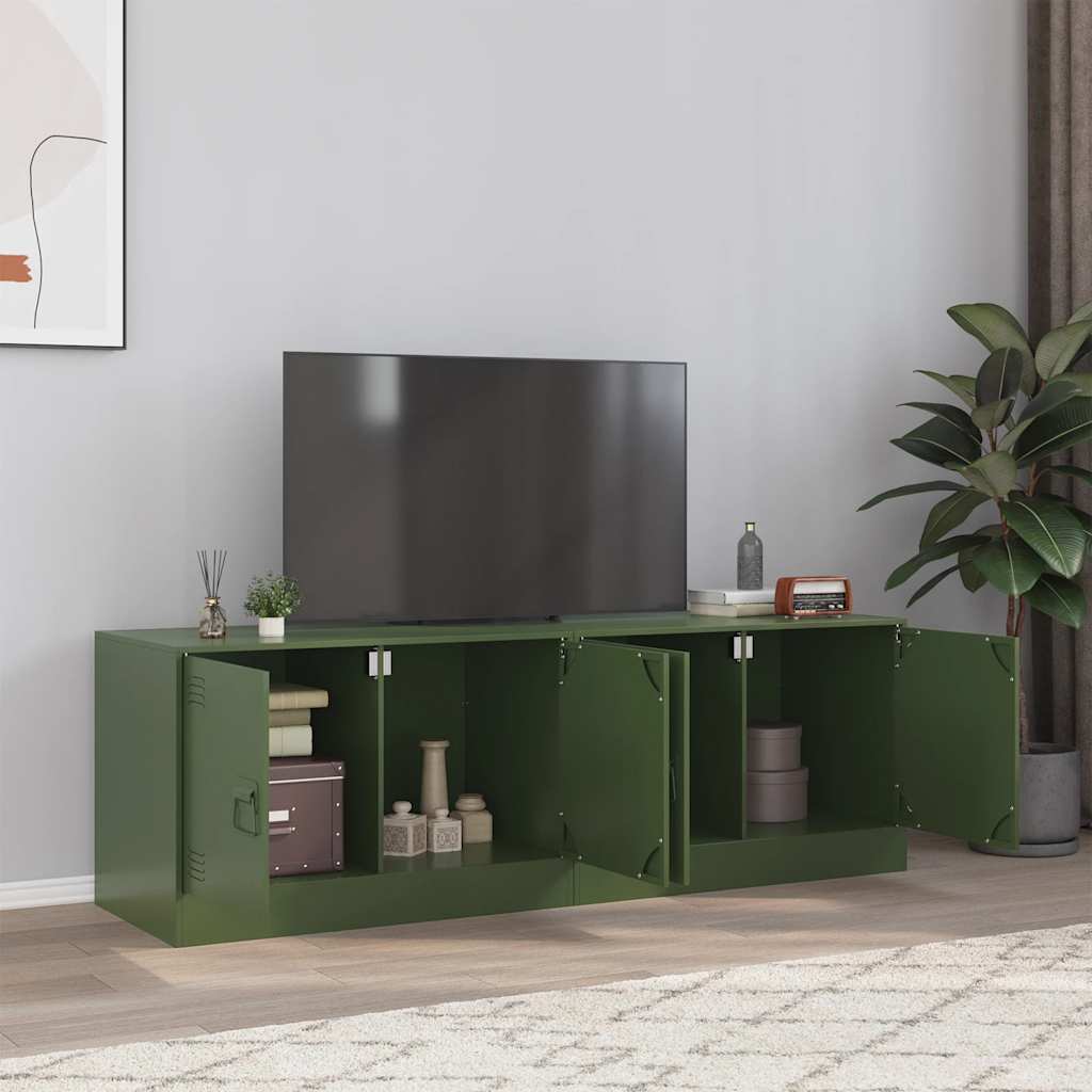 Mueble TV 2 uds madera contrachapada gris hormigón 80x31,5x36cm