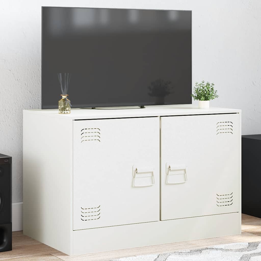 Mueble de TV madera maciza mango marrón y negro 100x33,5x46 cm