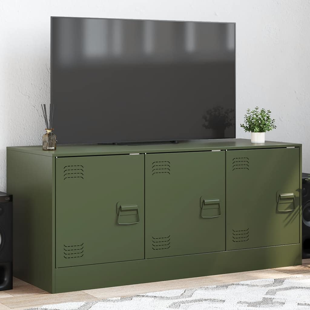Mueble de TV contrachapada y acero gris Sonoma 103x38x46,5 cm