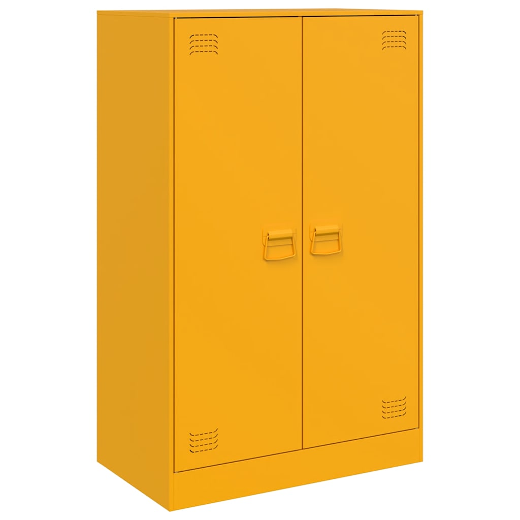 Aparador de acero amarillo mostaza 67x39x107 cm