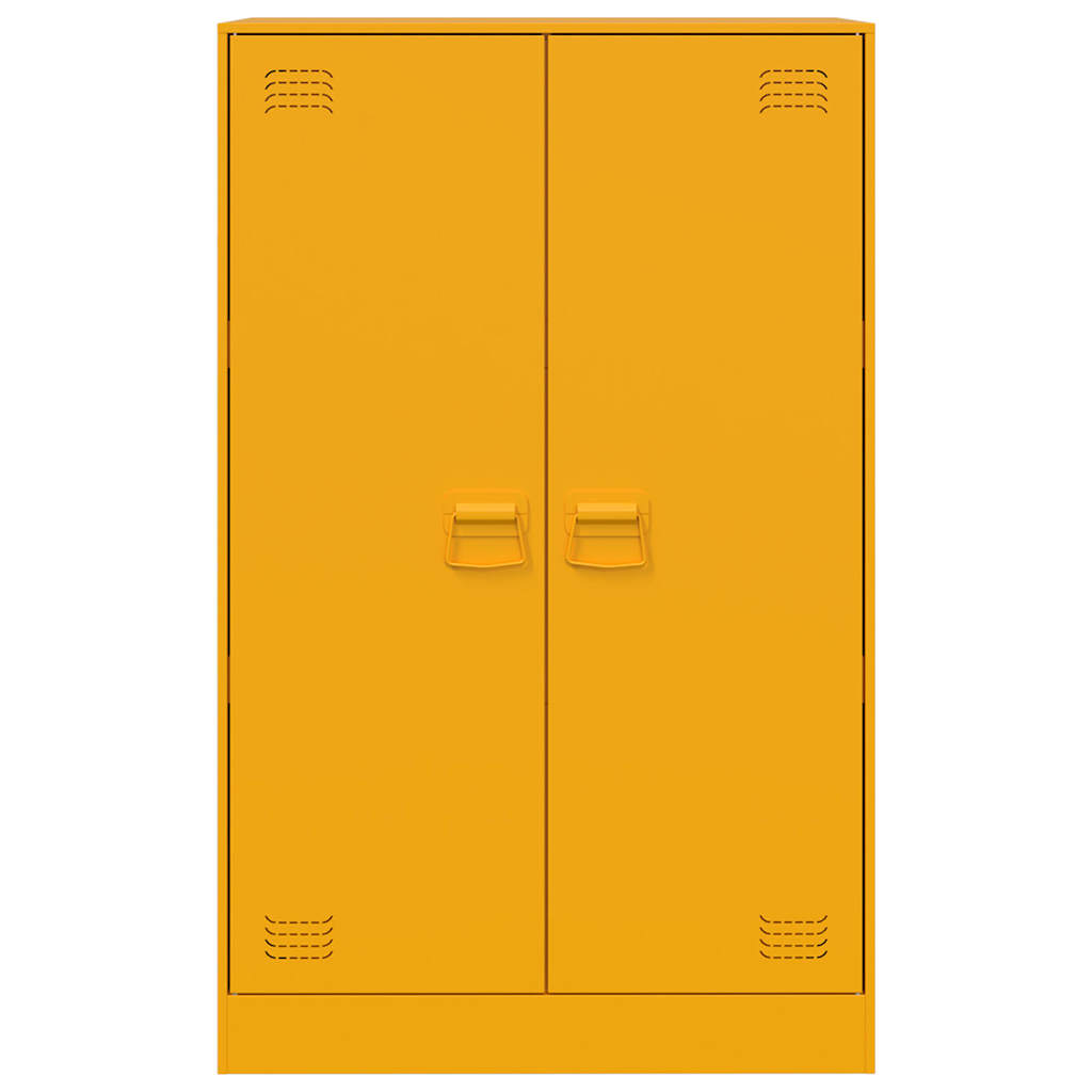 Aparador de acero amarillo mostaza 67x39x107 cm