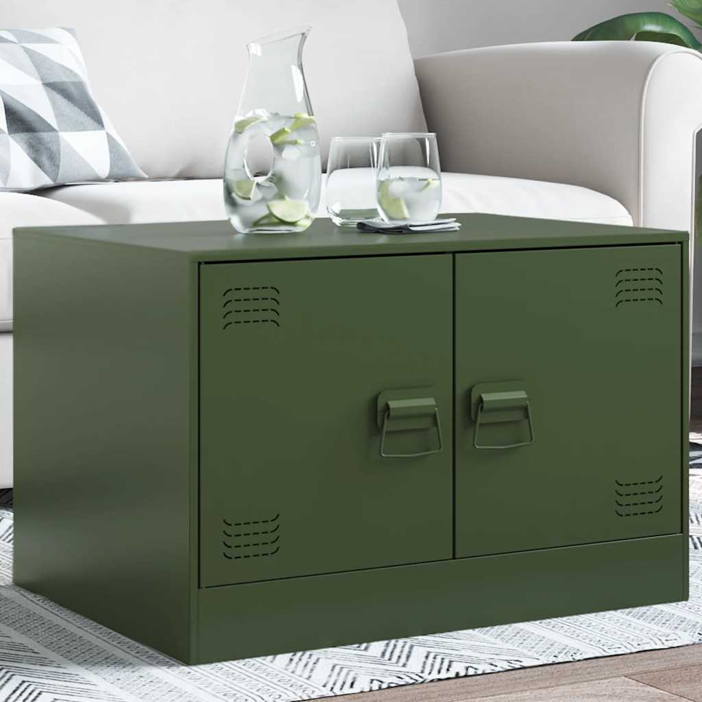 Mesa de centro acero amarillo mostaza 68x50x43,5 cm