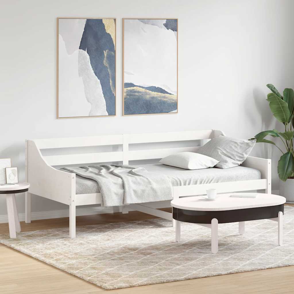 Daybed frame without mattress white 100x200 cm solid pine wood